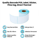 All Sizes Premium Quality Barcode POS, Label, Sticker, Price tag, Direct Thermal - Extra Image
