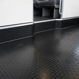Garage Floor Mat Diamond Plate PVC Vinyl Flooring Rolls Non-Slip 2.5mm Thick - Close-Up Angle
