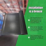 Garage Floor Mat Diamond Plate PVC Vinyl Flooring Rolls Non-Slip 2.5mm Thick - Low Angle