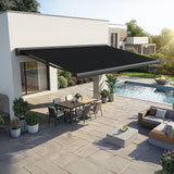 4.0m x 3.0m Retractable Folding Arm Awning Heavy Duty Full Cassette Motorised - 45-Degree Angle