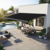 4.0m x 3.0m Retractable Folding Arm Awning Heavy Duty Full Cassette Motorised - 45-Degree Angle