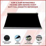 4.0m x 3.0m Retractable Folding Arm Awning Heavy Duty Full Cassette Motorised - Side View