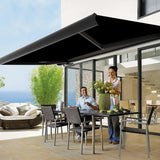 4.0m x 3.0m Retractable Folding Arm Awning Heavy Duty Full Cassette Motorised - Front View