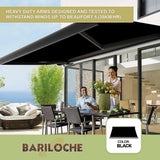 4.0m x 3.0m Retractable Folding Arm Awning Heavy Duty Full Cassette Motorised - Rear View