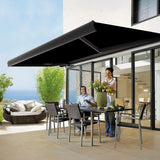 5.0m x 3.0m Retractable Folding Arm Awning Heavy Duty Full Cassette Motorised - Front View