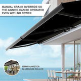 5.5m x 3.0m Retractable Folding Arm Awning Heavy Duty Full Cassette Motorised - 45-Degree Angle
