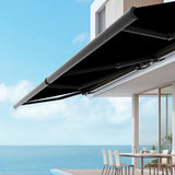 5.5m x 3.0m Retractable Folding Arm Awning Heavy Duty Full Cassette Motorised - Rear View