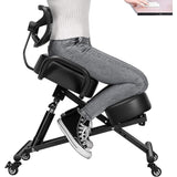 Ergonomic Kneeling Posture Chair with Backrest Adjustable Height and Casters - Top-Down View