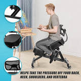 Ergonomic Kneeling Posture Chair with Backrest Adjustable Height and Casters - Close-Up Angle