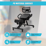 Ergonomic Kneeling Posture Chair with Backrest Adjustable Height and Casters - Low Angle