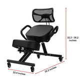 Ergonomic Kneeling Posture Chair with Backrest Adjustable Height and Casters - Extra Image