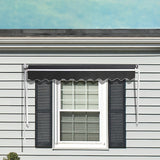 Retractable Fixed Pivot Arm Window Awning Patio Garden Blinds 2.4m x 2.1m Grey - 45-Degree Angle