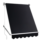 Retractable Fixed Pivot Arm Window Awning Patio Garden Blinds 2.4m x 2.1m Black
