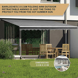 Outdoor Folding Arm Awning Retractable Sunshade Canopy Grey 3.0m x 2.5m - Extra Image