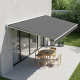 Outdoor Folding Arm Awning Retractable Sunshade Canopy Grey 3.0m x 2.5m - Front View
