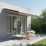 Outdoor Folding Arm Awning Retractable Sunshade Canopy Grey 3.0m x 2.5m - Close-Up Angle