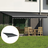 Outdoor Folding Arm Awning Retractable Sunshade Canopy Grey 3.0m x 2.5m - Top-Down View