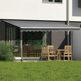 Outdoor Folding Arm Awning Retractable Sunshade Canopy Grey 3.0m x 2.5m - Front View