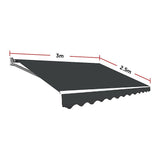 Outdoor Folding Arm Awning Retractable Sunshade Canopy Grey 3.0m x 2.5m - Extra Image