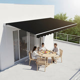 Outdoor Folding Arm Awning Retractable Sunshade Canopy Black 3.0m x 2.5m - 45-Degree Angle