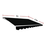 Outdoor Folding Arm Awning Retractable Sunshade Canopy Black 3.0m x 2.5m - Extra Image