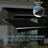 Outdoor Folding Arm Awning Retractable Sunshade Canopy Black 3.0m x 2.5m - Rear View