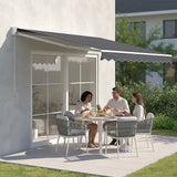 Outdoor Folding Arm Awning Retractable Sunshade Canopy Grey 4.0m x 2.5m - 45-Degree Angle