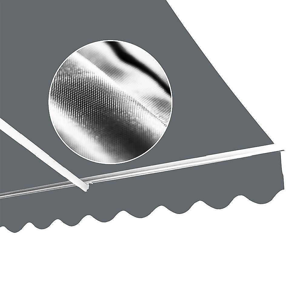 Outdoor Folding Arm Awning Retractable Sunshade Canopy Grey 4.0m x 2.5m