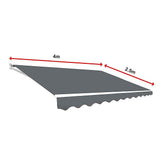 Outdoor Folding Arm Awning Retractable Sunshade Canopy Grey 4.0m x 2.5m - Extra Image