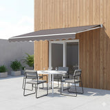 Outdoor Folding Arm Awning Retractable Sunshade Canopy Grey 4.0m x 2.5m - Close-Up Angle