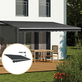 Outdoor Folding Arm Awning Retractable Sunshade Canopy Grey 4.0m x 2.5m - Close-Up Angle