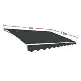 Outdoor Folding Arm Awning Retractable Sunshade Canopy Grey 4.0m x 2.5m - Extra Image