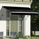 Outdoor Folding Arm Awning Retractable Sunshade Canopy Black 4.0m x 2.5m - Front View