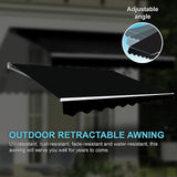 Outdoor Folding Arm Awning Retractable Sunshade Canopy Black 4.0m x 2.5m - Close-Up Angle