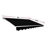 Outdoor Folding Arm Awning Retractable Sunshade Canopy Black 4.0m x 2.5m - Extra Image