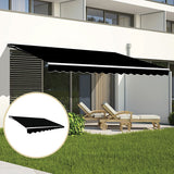 Outdoor Folding Arm Awning Retractable Sunshade Canopy Black 5.0m x 2.5m - Rear View