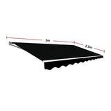 Outdoor Folding Arm Awning Retractable Sunshade Canopy Black 5.0m x 2.5m - Extra Image