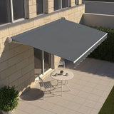 Outdoor Folding Arm Awning Retractable Sunshade Canopy Grey 4.0m x 3.0m - Front View