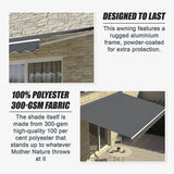 Outdoor Folding Arm Awning Retractable Sunshade Canopy Grey 4.0m x 3.0m - Extra Image
