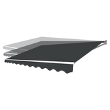 Outdoor Folding Arm Awning Retractable Sunshade Canopy Grey 4.0m x 3.0m - Close-Up Angle