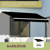 Outdoor Folding Arm Awning Retractable Sunshade Canopy Black 4.0m x 3.0m - Top-Down View