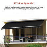 Outdoor Folding Arm Awning Retractable Sunshade Canopy Black 4.0m x 3.0m - Extra Image
