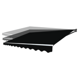 Outdoor Folding Arm Awning Retractable Sunshade Canopy Black 4.0m x 3.0m - Close-Up Angle