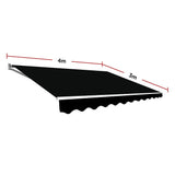 Outdoor Folding Arm Awning Retractable Sunshade Canopy Black 4.0m x 3.0m - Extra Image