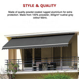 Outdoor Folding Arm Awning Retractable Sunshade Canopy Grey 5.0m x 3.0m - Extra Image