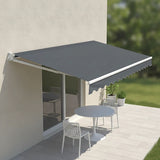 Motorised Outdoor Folding Arm Awning Retractable Sunshade Canopy Grey 3.0m x 2.5m - Front View