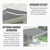 Motorised Outdoor Folding Arm Awning Retractable Sunshade Canopy Grey 3.0m x 2.5m