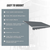 Motorised Outdoor Folding Arm Awning Retractable Sunshade Canopy Grey 3.0m x 2.5m - Extra Image