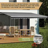 Motorised Outdoor Folding Arm Awning Retractable Sunshade Canopy Grey 3.0m x 2.5m - Extra Image