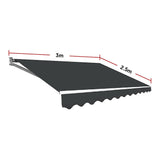 Motorised Outdoor Folding Arm Awning Retractable Sunshade Canopy Grey 3.0m x 2.5m - Extra Image